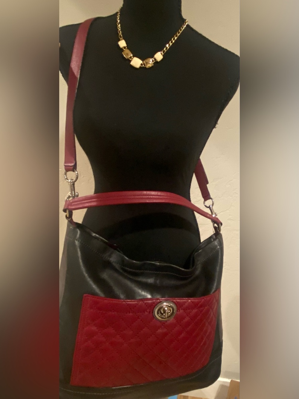 Coach Park Quilted Colorblock Hobo Shoulder and Crossbody Bag. EUC #F24981.